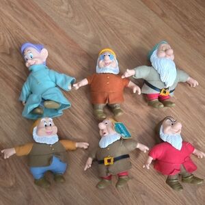 Disney Snow White & the Seven Dwarfs Collectible Plush Lot (6 Dwarfs, Missing 1)